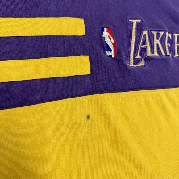 Vintage Pro Player Los Angeles Lakers Shirt Mens XL 1/2 Zip Embroidered Shooting - Picture 8 of 14